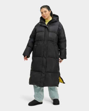 Abrigos Ugg Keeley Long Puffer Mujer Negras | Argentina AUGISQE-69