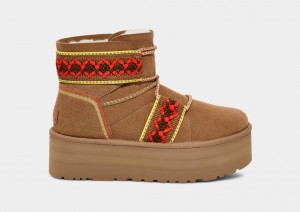 Botas Plataforma Ugg Classic Mini II Braid Mujer Marrones | Argentina YABIQKO-87