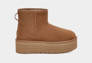 Botas Plataforma Ugg Classic Mini Mujer Marrones | Argentina HVCYWAZ-05