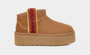 Botas Plataforma Ugg Classic Ultra Mini Braid Mujer Marrones | Argentina TMVIWEA-50