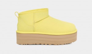 Botas Plataforma Ugg Classic Ultra Mini Mujer Amarillo | Argentina YBDWOTJ-56