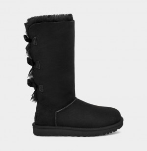 Botas Ugg Bailey Bow Tall II Mujer Negras | Argentina HQIEXUF-87