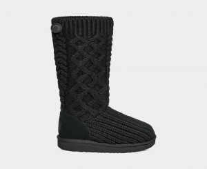 Botas Ugg Classic Cardi Cabled Knit Niños Negras | Argentina LKRBSCA-65