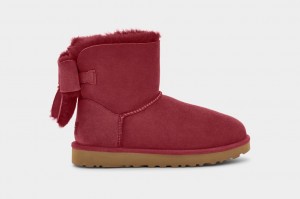 Botas Ugg Classic Heritage Bow Mujer Rojas Burdeos | Argentina UQCYLPO-19