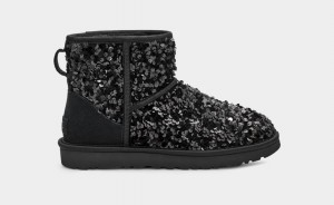 Botas Ugg Classic Mini Chunky Sequin Mujer Negras | Argentina LQHSXNO-84