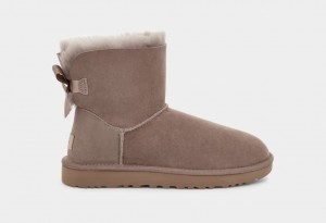 Botas Ugg Mini Bailey Bow II Mujer Gris | Argentina ZXSHPYI-96