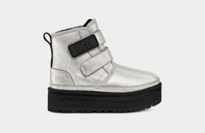 Botas Ugg Neumel Leather Niños Plateadas Metal | Argentina DNBFMXV-39