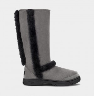 Botas Ugg Sunburst Tall Mujer Gris Negras | Argentina EMRBDXS-03