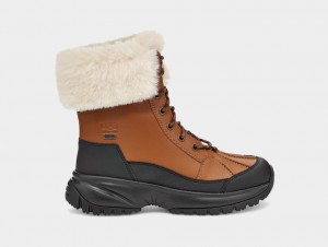 Botas Ugg Yose Fluff Mujer Marrones | Argentina QLOIYWJ-85