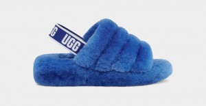 Chanclas Ugg Fluff Yeah Mujer Azules | Argentina LHRVNKX-39