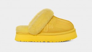 Pantuflas Ugg Disquette Scatter Graphic Mujer Amarillo | Argentina GTRCFAH-18