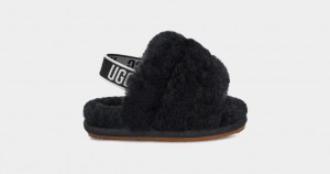 Pantuflas Ugg Fluff Yeah Niños Negras | Argentina UXBMRSL-71