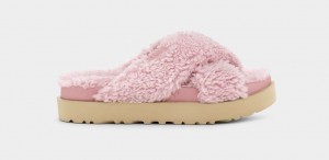 Pantuflas Ugg Fuzz Sugar Cross Mujer Rosas | Argentina GNWBOPT-43