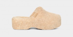 Pantuflas Ugg Fuzz Sugar Mujer Beige | Argentina JWPQZVX-23