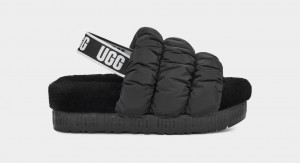 Pantuflas Ugg Scrunchita Mujer Negras | Argentina WNZAQEO-58