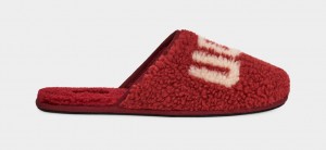 Pantuflas Ugg Scuff Curly Graphic Hombre Rojas Burdeos | Argentina IGXNJBV-07