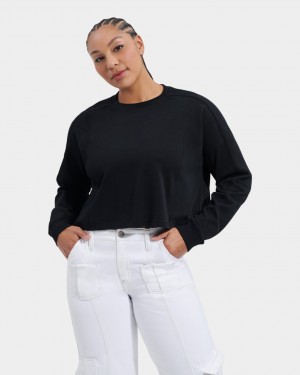 Tops Ugg Delylah Long Sleeve Crop Mujer Negras | Argentina NGVHLRS-48