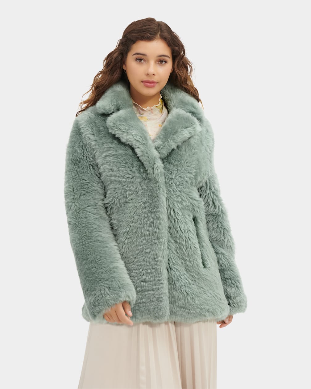 Abrigos Ugg Lianna Shearling Mujer Verde | Argentina XSRJLFO-86