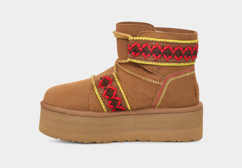 Botas Plataforma Ugg Classic Mini II Braid Mujer Marrones | Argentina YABIQKO-87