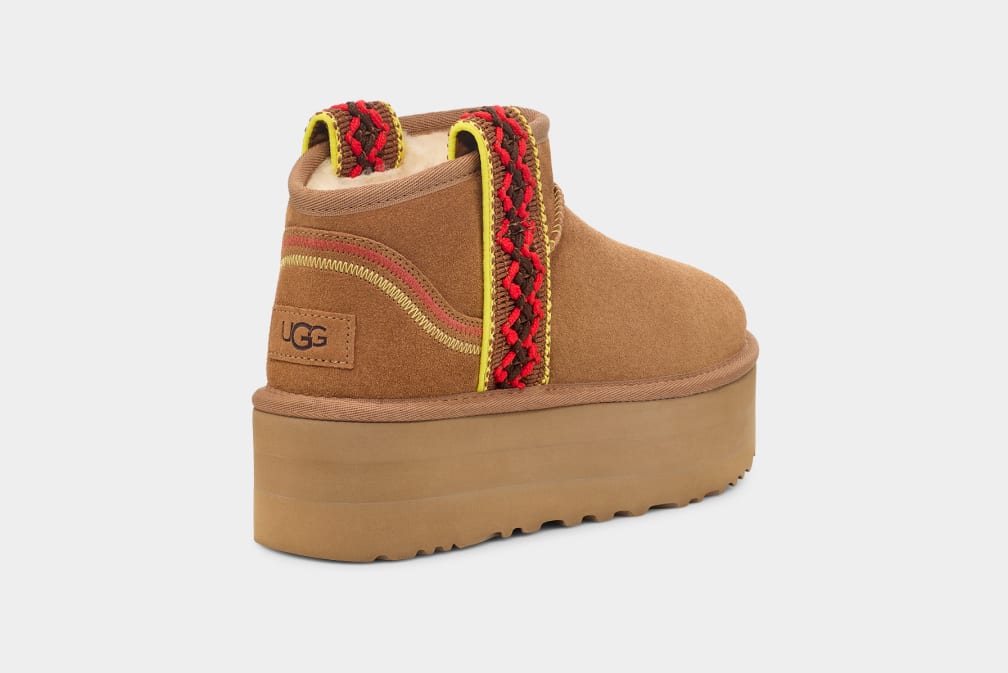 Botas Plataforma Ugg Classic Ultra Mini Braid Mujer Marrones | Argentina TMVIWEA-50