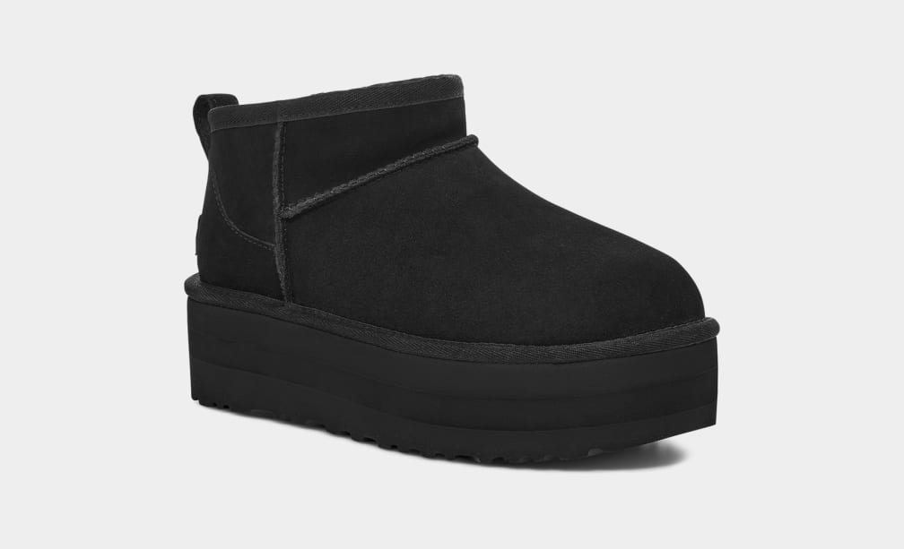 Botas Plataforma Ugg Classic Ultra Mini Mujer Negras | Argentina SIZWHGB-43