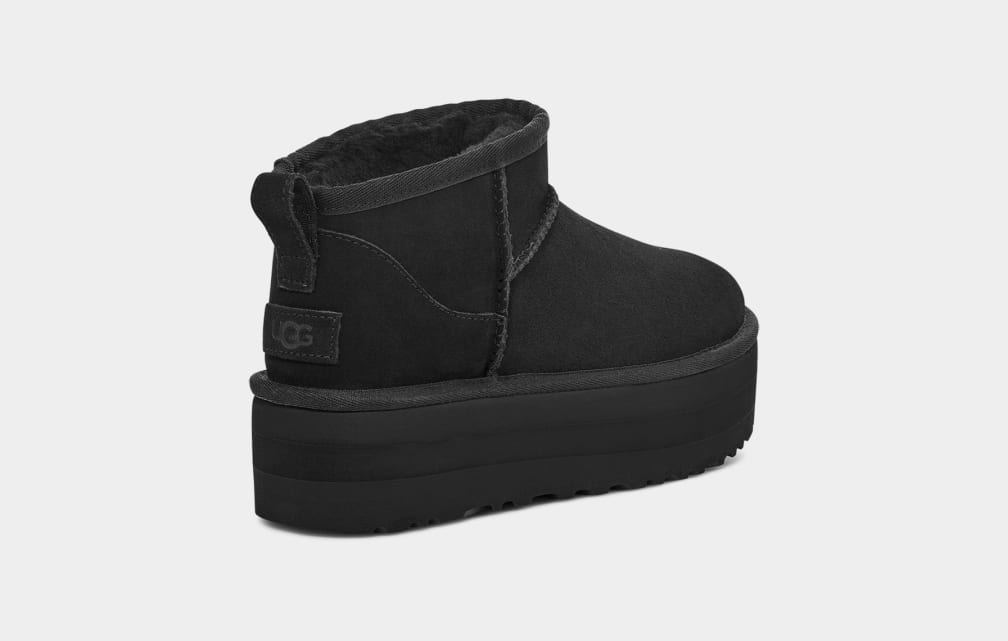 Botas Plataforma Ugg Classic Ultra Mini Mujer Negras | Argentina SIZWHGB-43