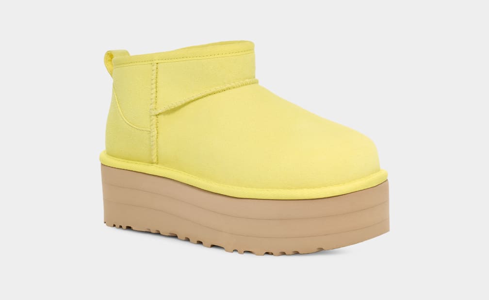 Botas Plataforma Ugg Classic Ultra Mini Mujer Amarillo | Argentina YBDWOTJ-56