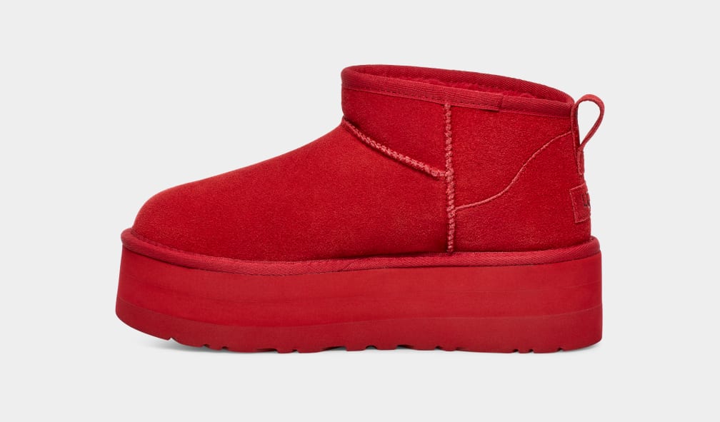 Botas Plataforma Ugg Classic Ultra Mini Mujer Rojas | Argentina BPKUAMJ-72