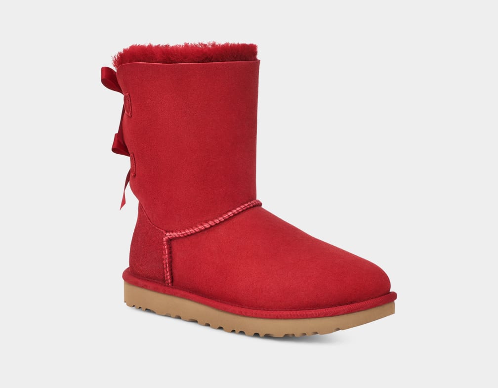 Botas Ugg Bailey Bow II Mujer Rojas Burdeos | Argentina GDAIXKY-09