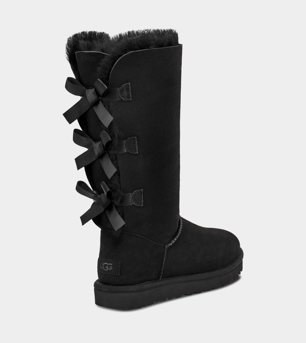 Botas Ugg Bailey Bow Tall II Mujer Negras | Argentina HQIEXUF-87