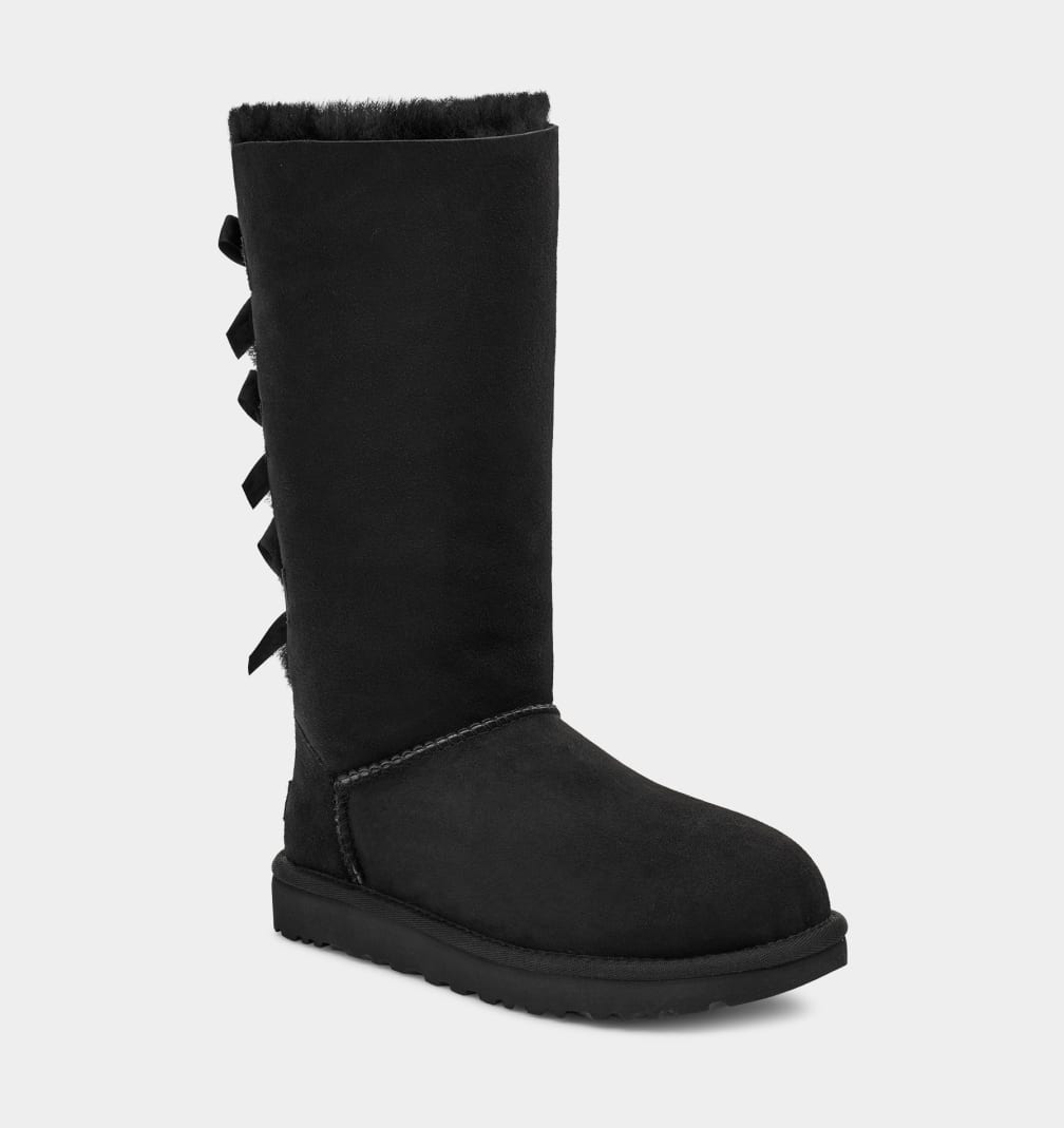 Botas Ugg Bailey Bow Tall II Mujer Negras | Argentina HQIEXUF-87