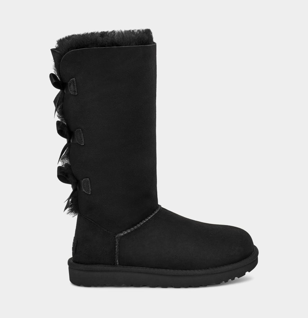 Botas Ugg Bailey Bow Tall II Mujer Negras | Argentina HQIEXUF-87