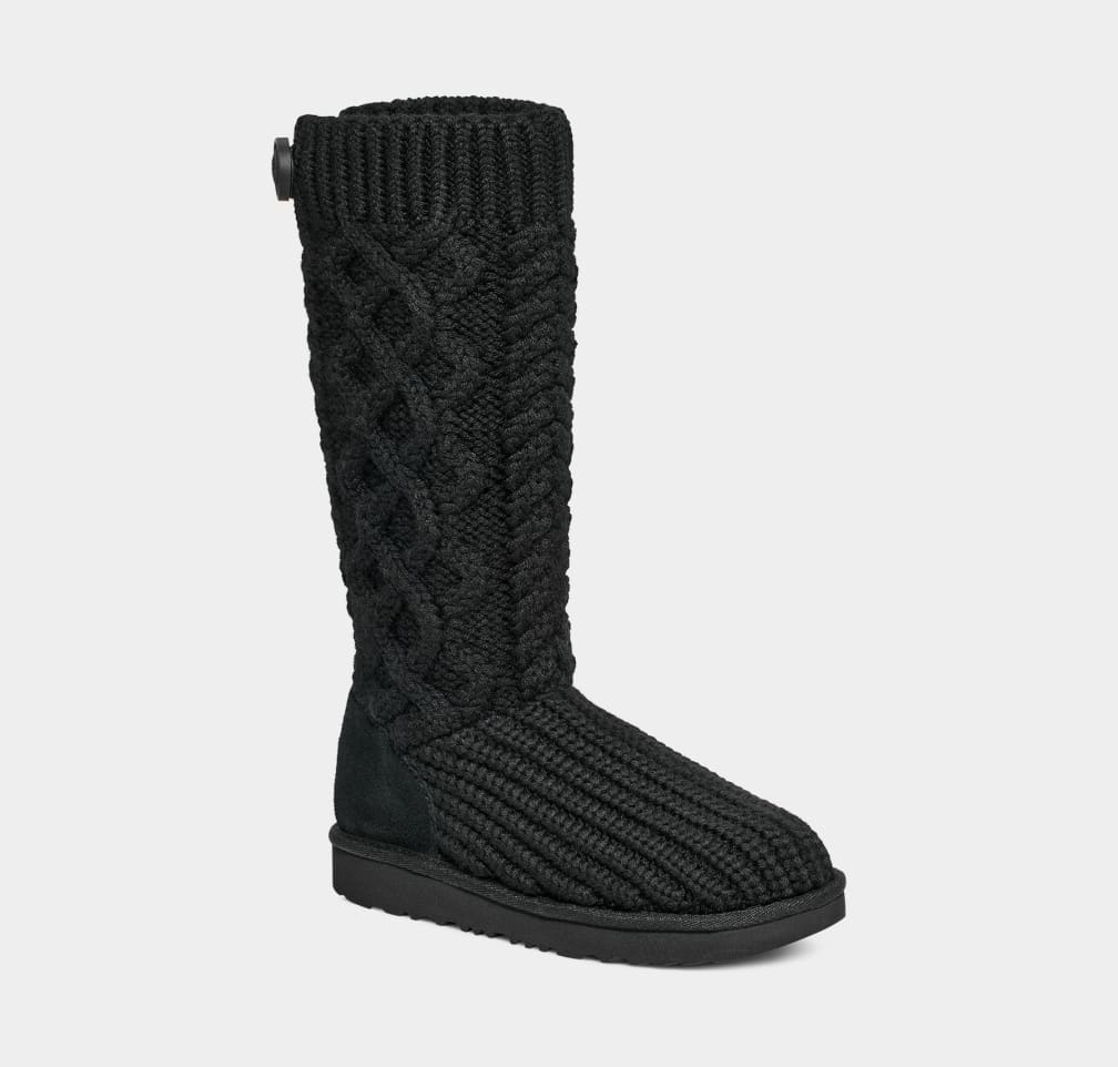 Botas Ugg Classic Cardi Cabled Knit Niños Negras | Argentina ZCRLXIV-81