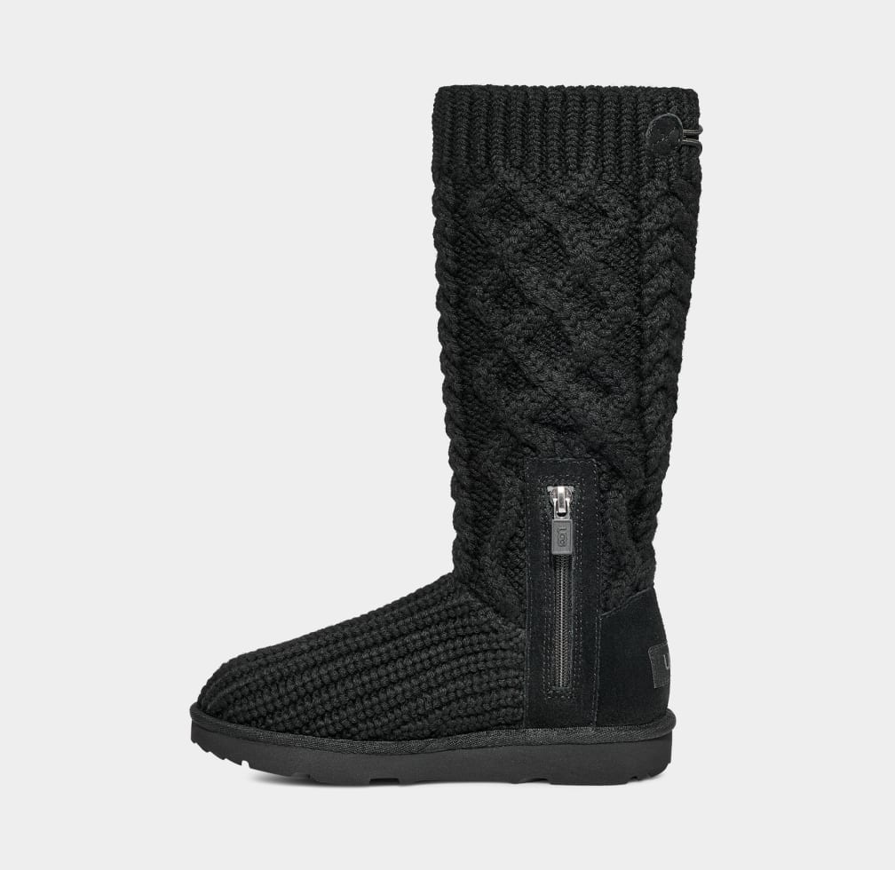 Botas Ugg Classic Cardi Cabled Knit Niños Negras | Argentina ZCRLXIV-81