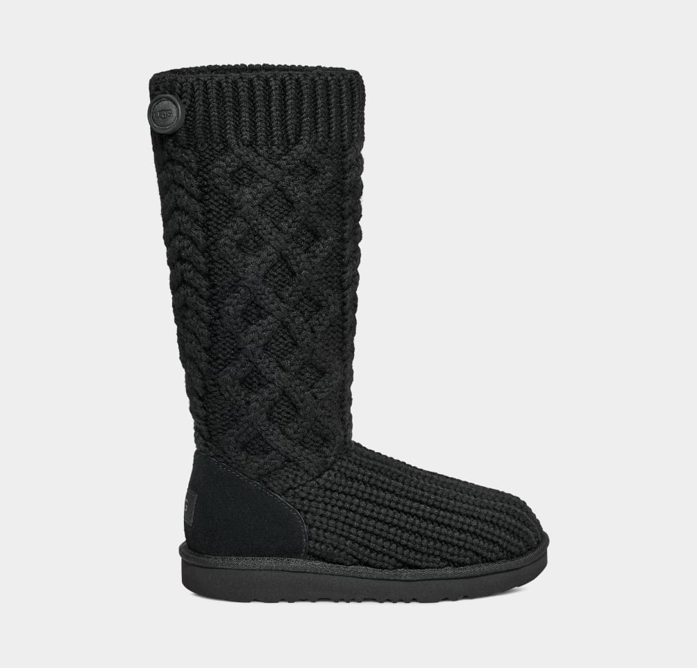 Botas Ugg Classic Cardi Cabled Knit Niños Negras | Argentina ZCRLXIV-81