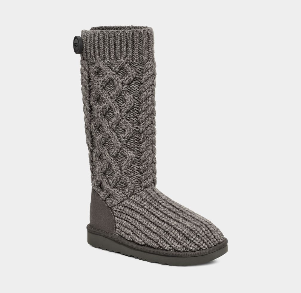 Botas Ugg Classic Cardi Cabled Knit Niños Gris | Argentina UHGFMEW-95