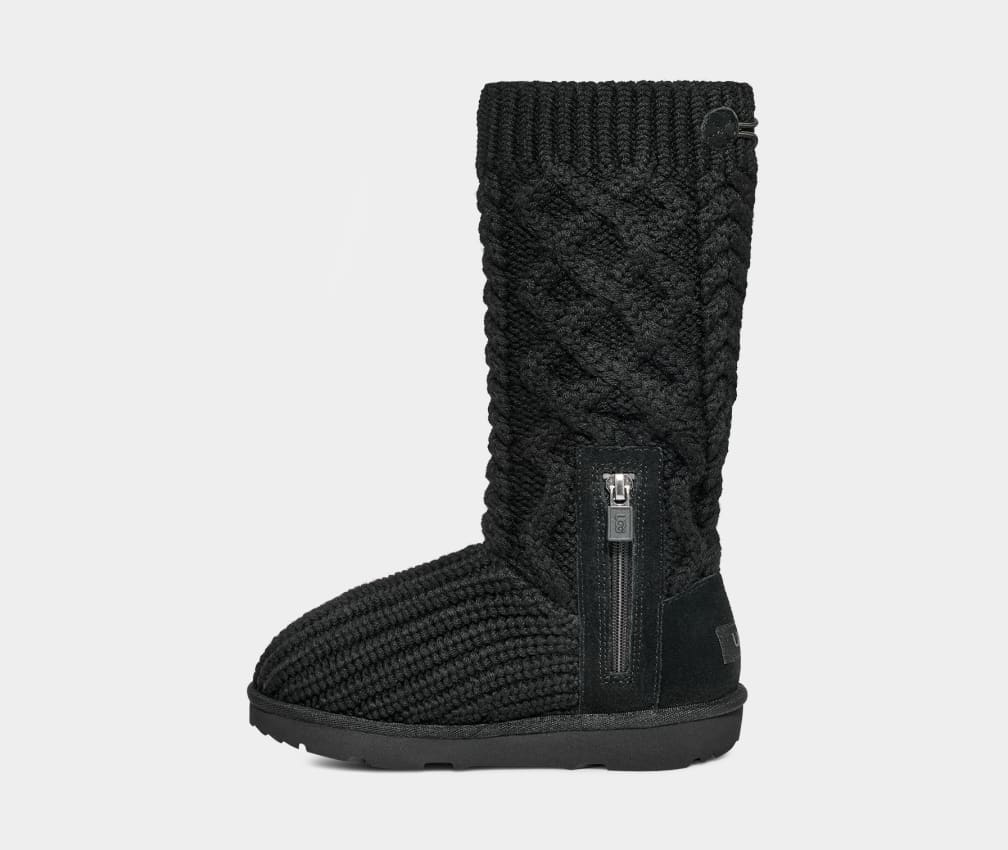 Botas Ugg Classic Cardi Cabled Knit Niños Negras | Argentina LKRBSCA-65