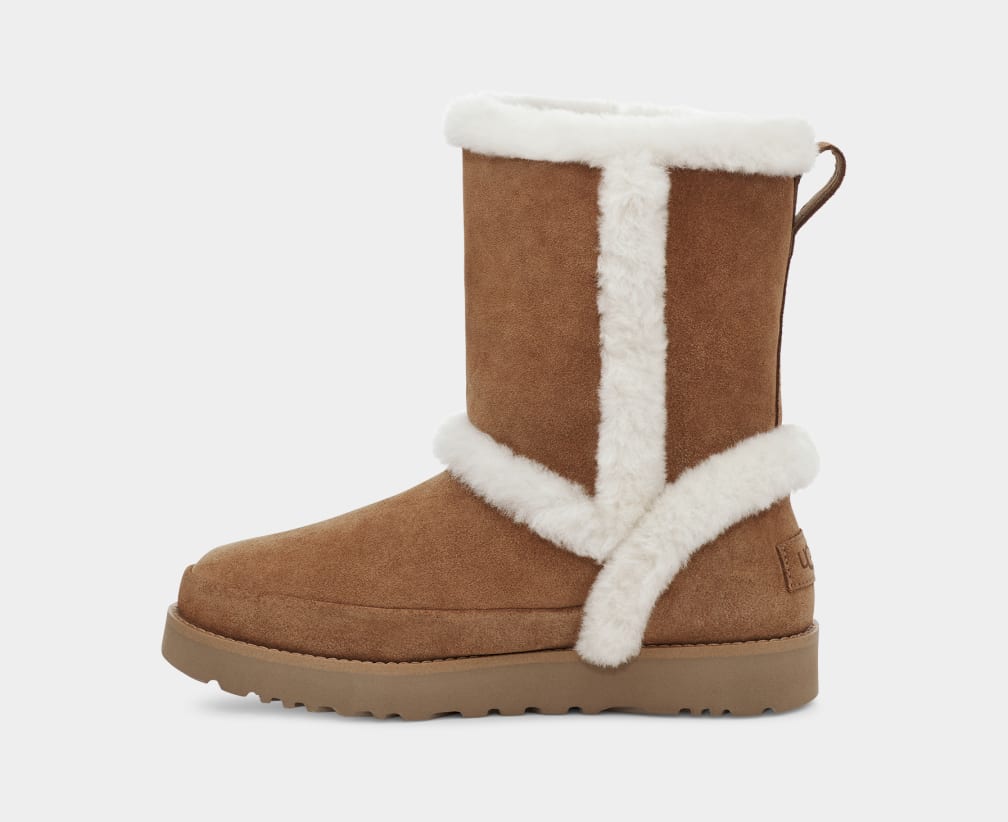 Botas Ugg Classic Fluff Spill Seam Mujer Marrones | Argentina DLIJKFH-61