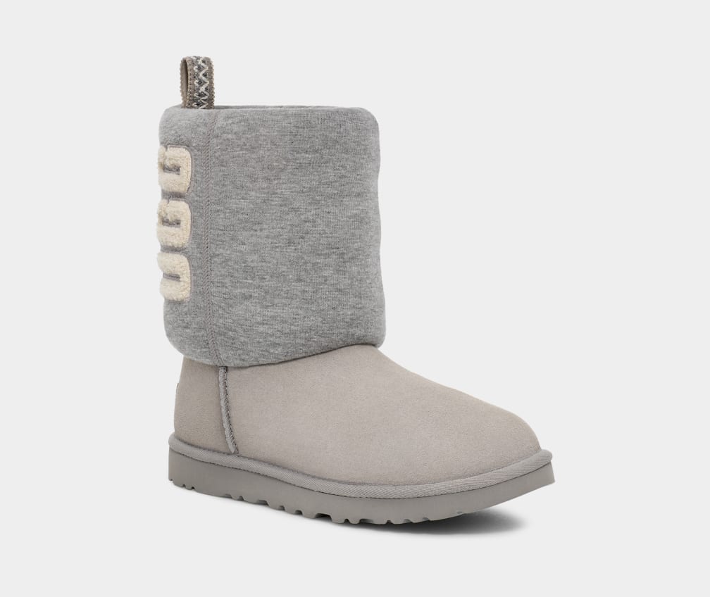 Botas Ugg Classic Fur Jersey Cozy Mujer Gris | Argentina SEBRTAU-92