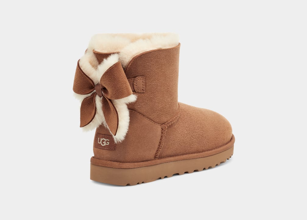 Botas Ugg Classic Heritage Bow Mujer Marrones | Argentina EHWQTJL-45