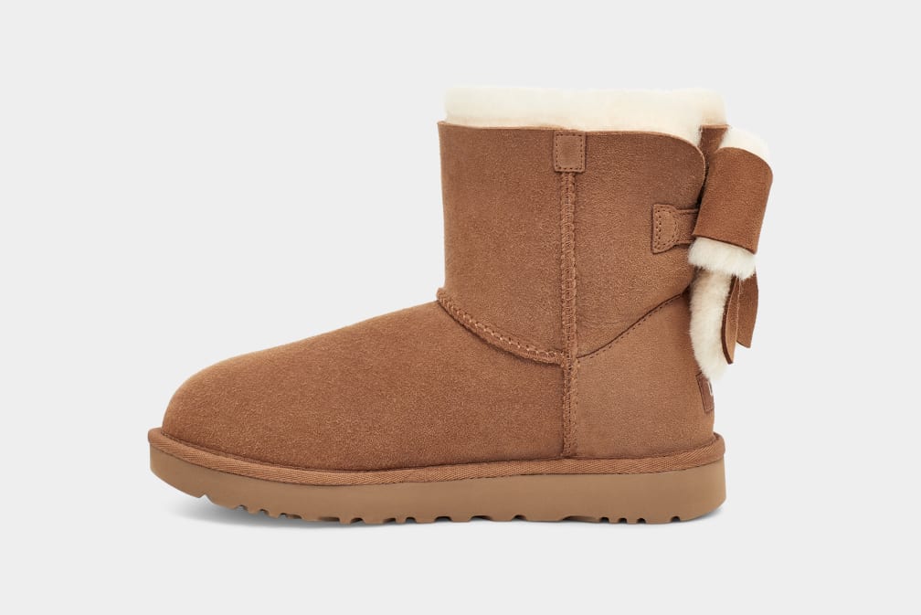 Botas Ugg Classic Heritage Bow Mujer Marrones | Argentina EHWQTJL-45