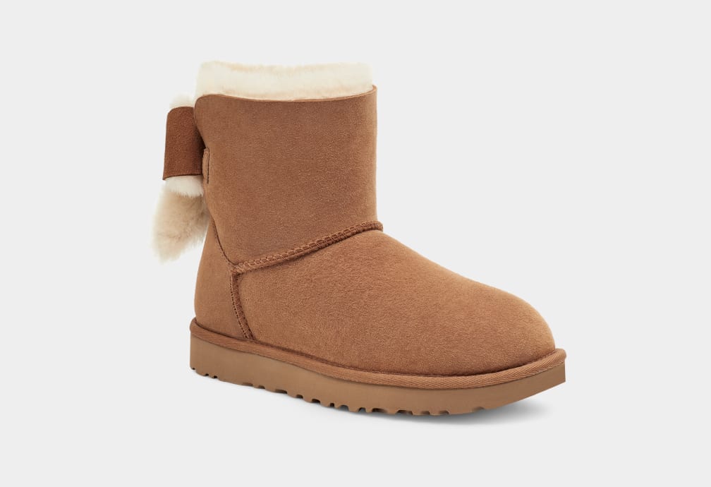 Botas Ugg Classic Heritage Bow Mujer Marrones | Argentina EHWQTJL-45