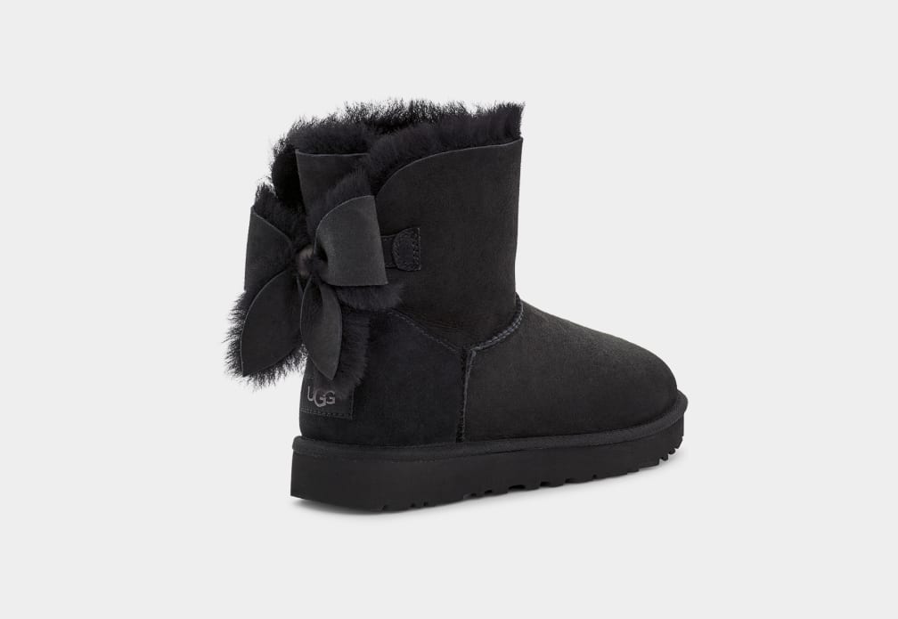 Botas Ugg Classic Heritage Bow Mujer Negras | Argentina KMIDTZU-86