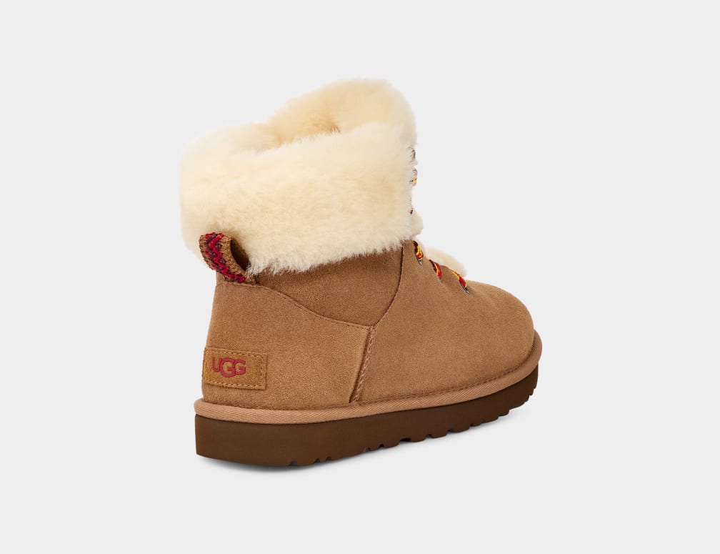 Botas Ugg Classic Mini Alpine Lace Mujer Marrones | Argentina MYPDABJ-84