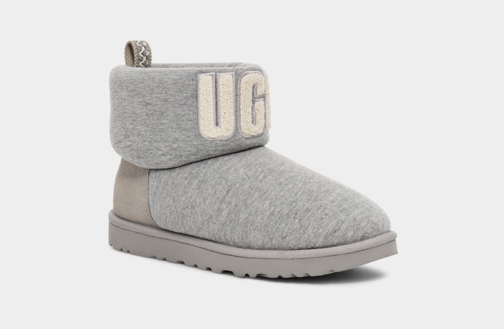 Botas Ugg Classic Mini Fur Jersey Cozy Mujer Gris | Argentina KCOYNBV-59