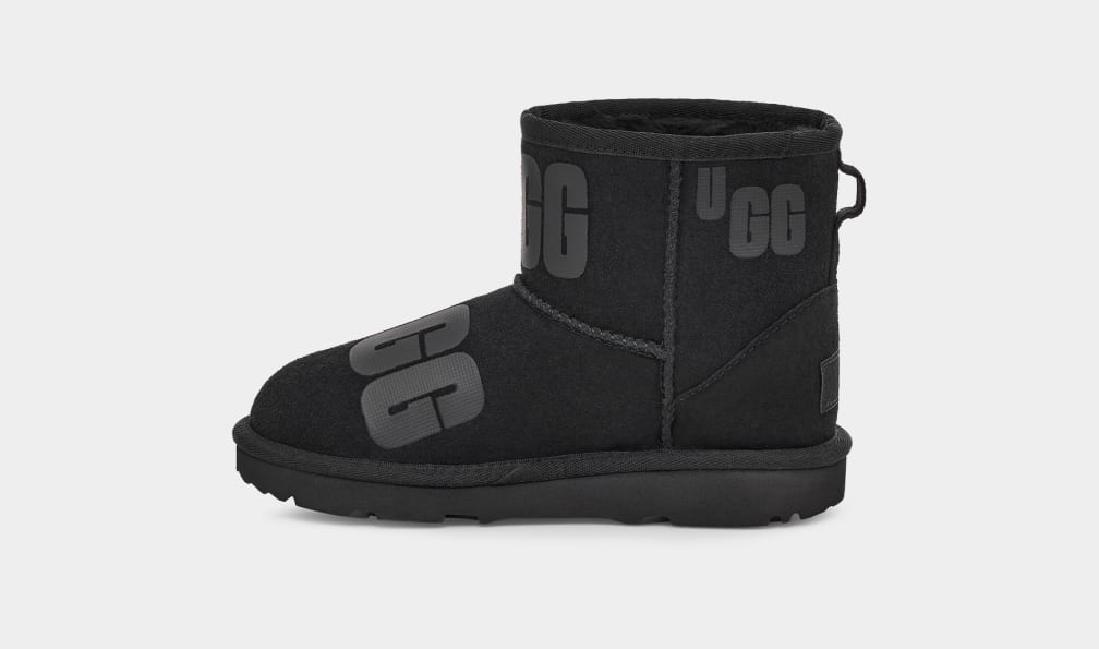 Botas Ugg Classic Mini Scatter Graphic Niños Negras | Argentina KMBIJNZ-63