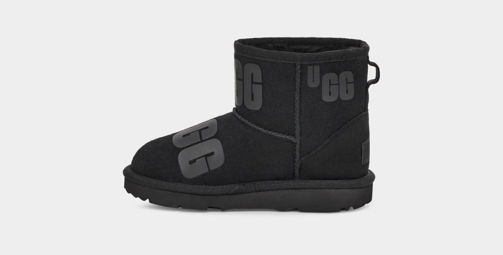 Botas Ugg Classic Mini Scatter Graphic Niños Negras | Argentina DFOGXBV-69