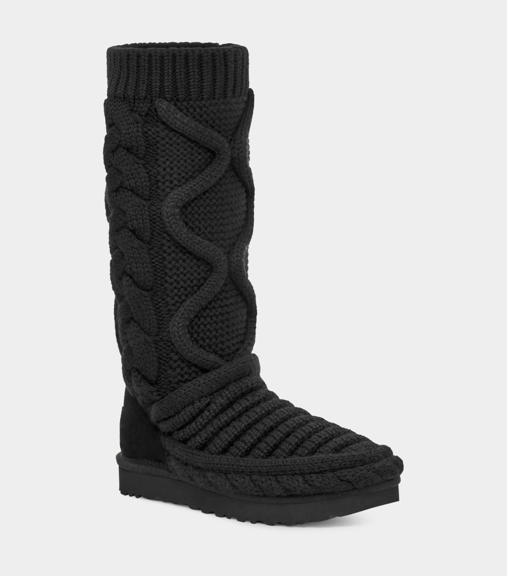 Botas Ugg Classic Tall Chunky Knit Mujer Negras | Argentina EIZVNOD-32