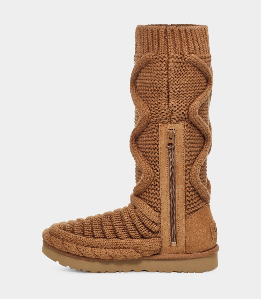 Botas Ugg Classic Tall Chunky Knit Mujer Marrones | Argentina QMVUKGA-05