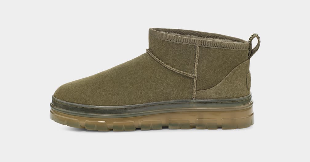 Botas Ugg Classic Ultra Mini Clear Mujer Verde Oliva | Argentina KXLCQBS-12